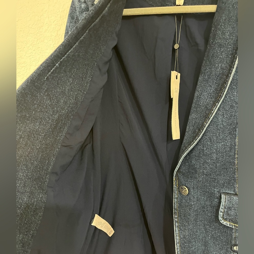 NWT Cinq à Sept Mills Denim Appliqué Blazer - Picture 9 of 10